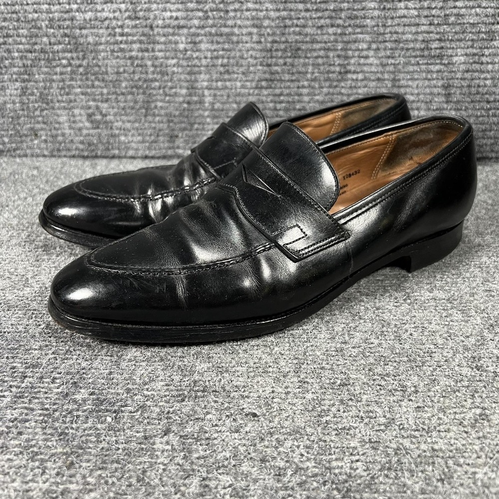 Crockett & Jones Sydney Shoes Mens Size 8.5 D Black Leather Dress Oxford Slip On